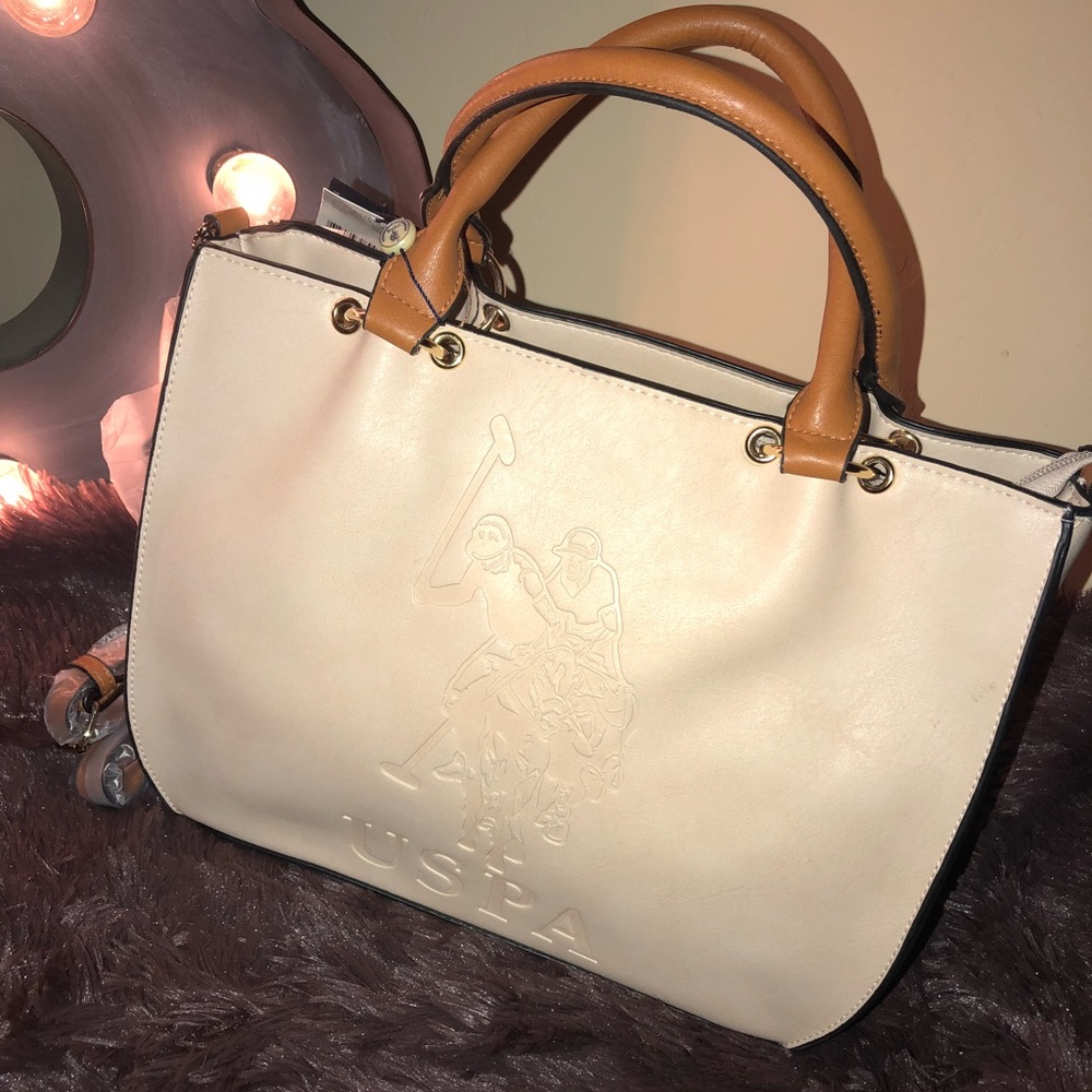👜U.S. Polo Assn. Beige Satchel 👜with Wallet